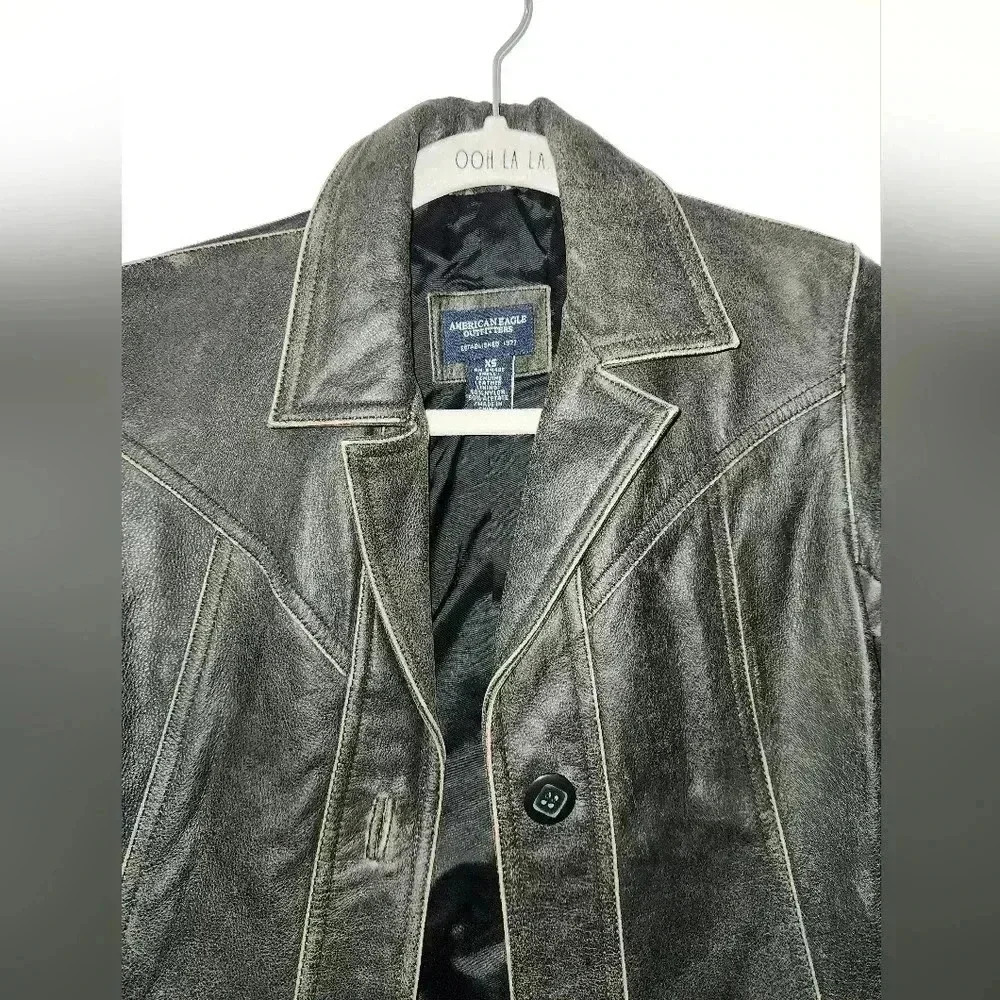 Vintage AMERICAN EAGLE OUTFITTERS Leather Jacket Size XS - Picture 6 of 6